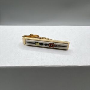 Vintage DANTE Skinny Tie Clip Tie Bar Clasp Gold NOS 50s-70s MFG L#0251